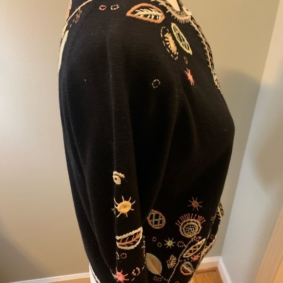 Sorbe Vintage embroidered spring cotton sweater, M - Picture 4 of 6